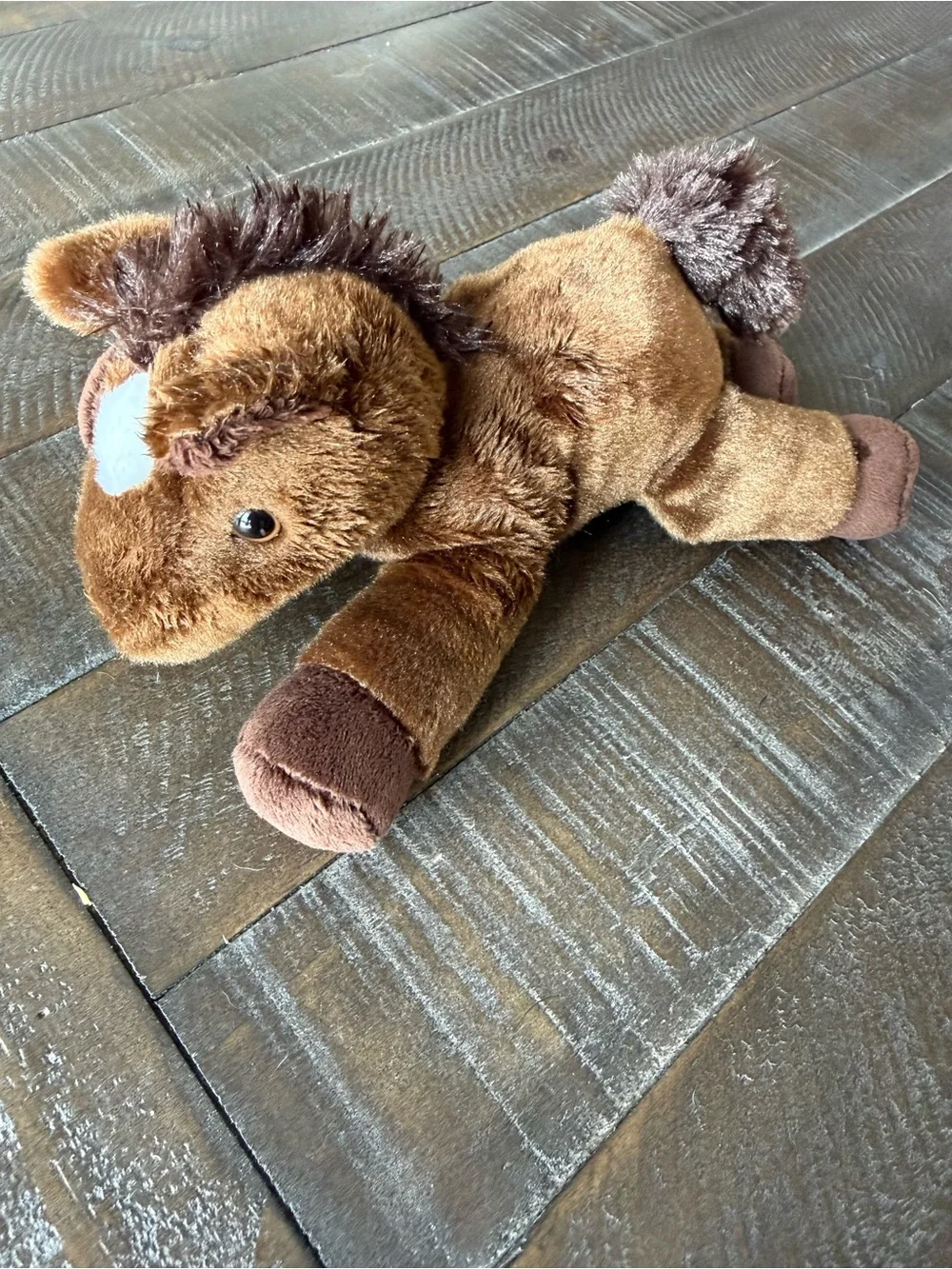 Aurora Brown Horse Stuffed Animal with White Forehead Patch approx 7”